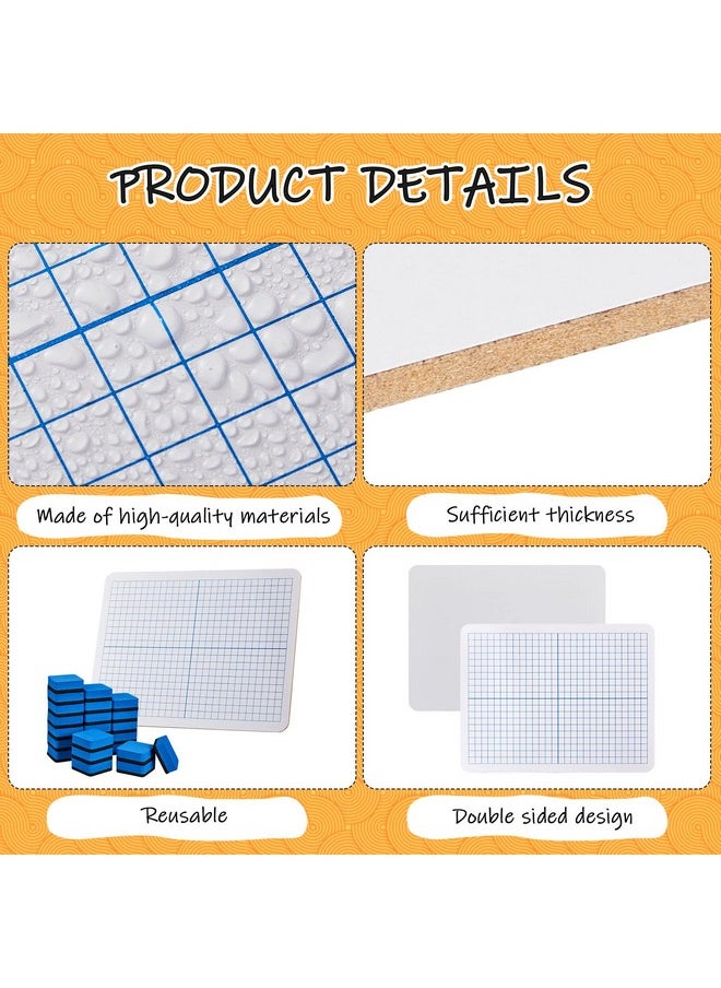 Henoyso - 24 Pack Dry Erase Xy Axis Graph Lap Boards 9'' X 12'' Double Sided White Boards Dry Erase Lapboards Math Student White Boards Double Sided Dry Erase Board With Erasers For School Classroom Supplies - Image 1