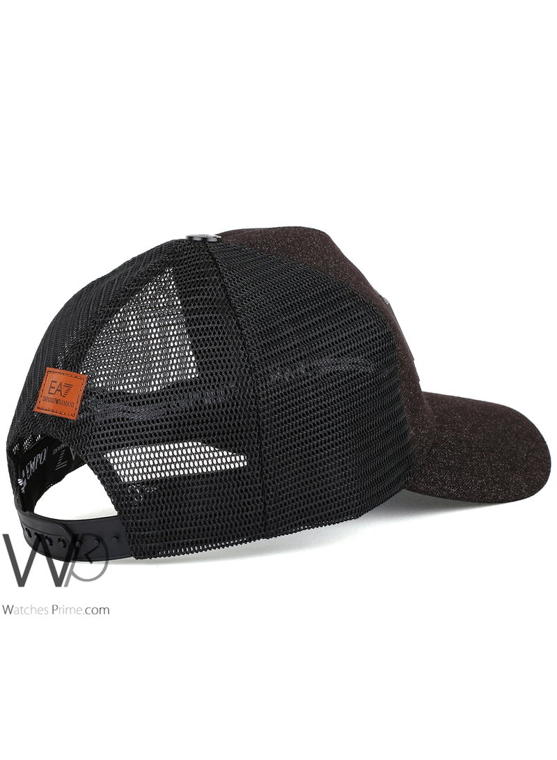 EMPORIO ARMANI Emporio Armani EA7 Trucker Mesh Cap Black Gray Color Cotton Hat For Men  - Image 2