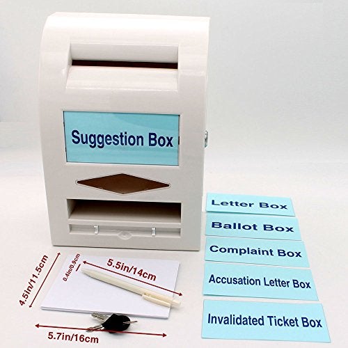 TEMEILI Locking and Pen for Wall or Countertop,6 replaceable tags， Suggestion Box,Donation Box,Mail Box,Comment Box - Image 4