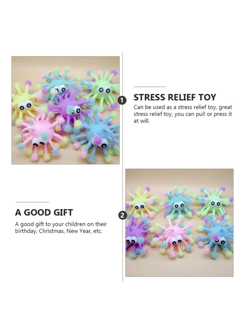 Zikra 6Pcs Puffer Balls Light Up LED Spiky Bouncy Ball Neon Sensory for Goodie Bags Stocking Stuffers and Party Favors For Kids Random Color - Image 5