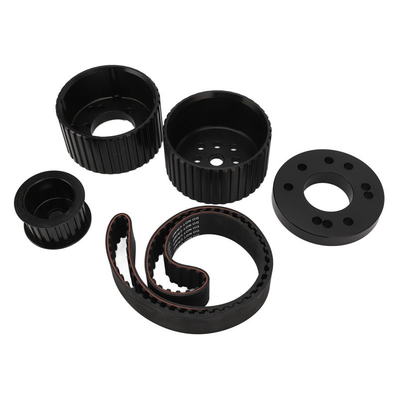 Belt Drive Pulley Kit: Black, Cogged 1.5in Belt, 1:1 Water Pump Ratio - Easy To Install, Small Block Engine Pulley Kit for Ford 289 302 351W Engines, Street Car Upgrade - Image 4