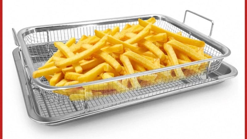 Stainless Steel Baking Sheet with Cooling Rack Set, Pan with Wire Grid Basket for French Fries - Image 1