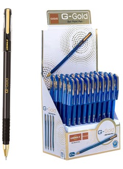 UNIMAX UNIMAX GIGIS G-Gold 0.7mm Ballpoint Pen 50 Pcs Box Blue 