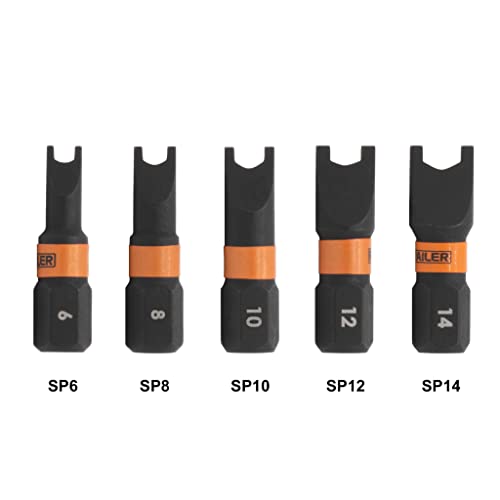 Railer Spanner Screwdriver Bit Set - Railer 5PC S2 Steel 1" Spanner Snake Eyes Impact Driver Bit Set With A Tool Storage Bit Holder & Carabiner - Image 2