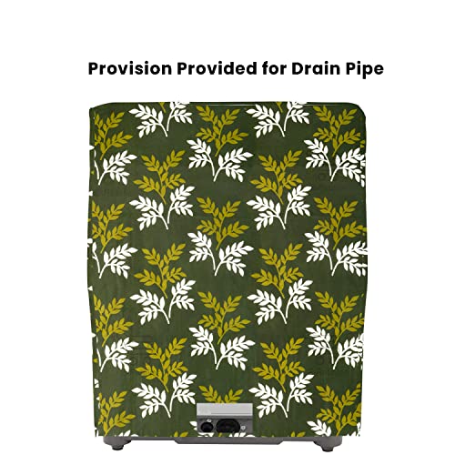 E-Retailer® Polyester Semi Automatic Washing Machine Cover With Zip Enclosure Suitable For 5kg to 8kg (Color-Leaf Green, Size-33x22x37 Inches) - Image 2