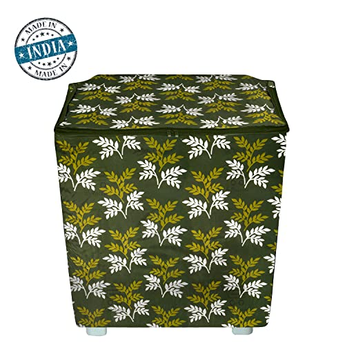 E-Retailer® Polyester Semi Automatic Washing Machine Cover With Zip Enclosure Suitable For 5kg to 8kg (Color-Leaf Green, Size-33x22x37 Inches) - Image 4