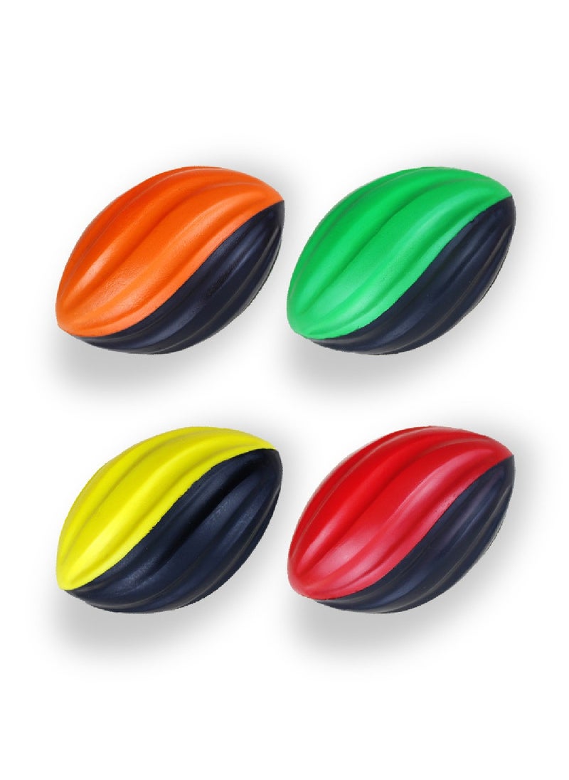 Genérico Children's Toy Slow Rebound Spiral Football Foam Sponge Decompression Ball 4-Pack  - Image 1