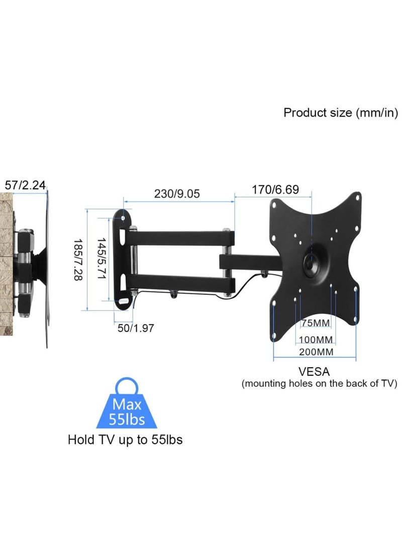 ELTRAZONE Universal TV Wall Mount for 13"-37" Screens - Adjustable Tilt and Swivel Mount - Image 3