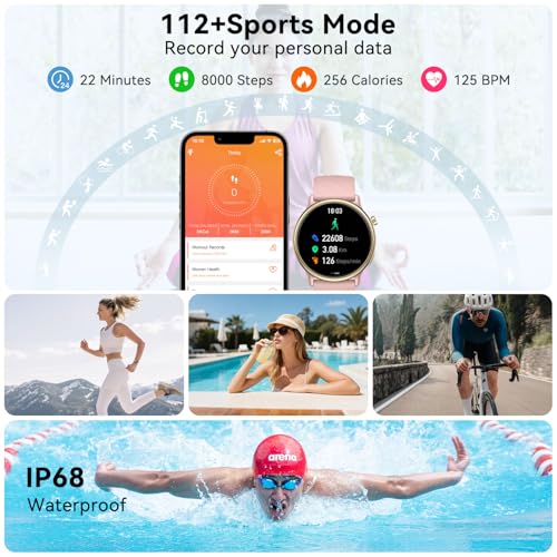 Paukila Smart Watch for Women Fitness Tracker: Waterproof Digital Mens Watches Make Answer Call Smartwatch for Android Phone iPhone Samsung Compatible Step Running Pedometer Sleep SpO2 Heart Rate Monitor - Image 5