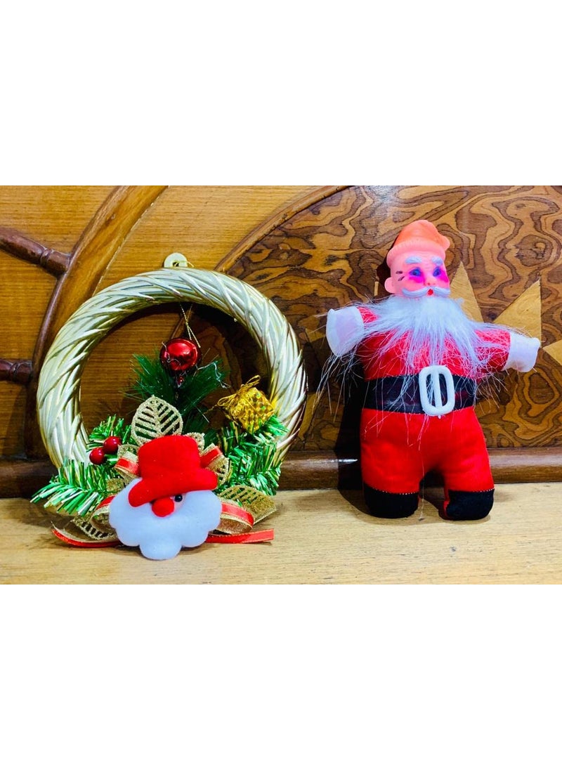Lazybeee LAZYBEEE Wreath Santa Claus Doll for Christmas Decoration Christmas Tree Pendant Decorations Christmas Tree Decoration Ornaments Items Xmas Bell  - Image 1