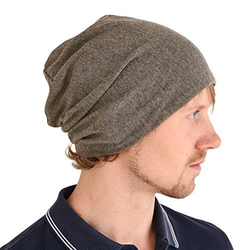 Charm Summer Beanie Slouch Hat, Thin Baggy Knit Cap for Women and Slouchy Hats for Men, Soft Breathable and Light Weight in Brown - Image 1