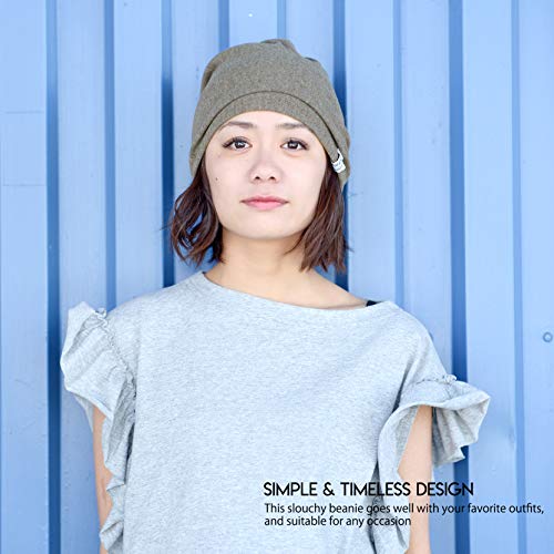 Charm Summer Beanie Slouch Hat, Thin Baggy Knit Cap for Women and Slouchy Hats for Men, Soft Breathable and Light Weight in Brown - Image 2