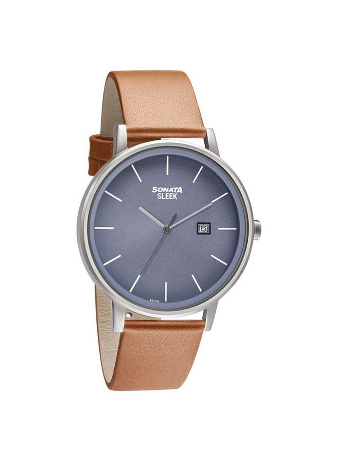 سوناتا ساعة يد جلدية مستديرة بعقارب  -  مم - لون بيج - Image 5