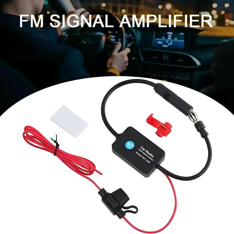 Black Car Antenna Amplifier for Vehicle SUV Stereo Radio 12V Din - Image 5