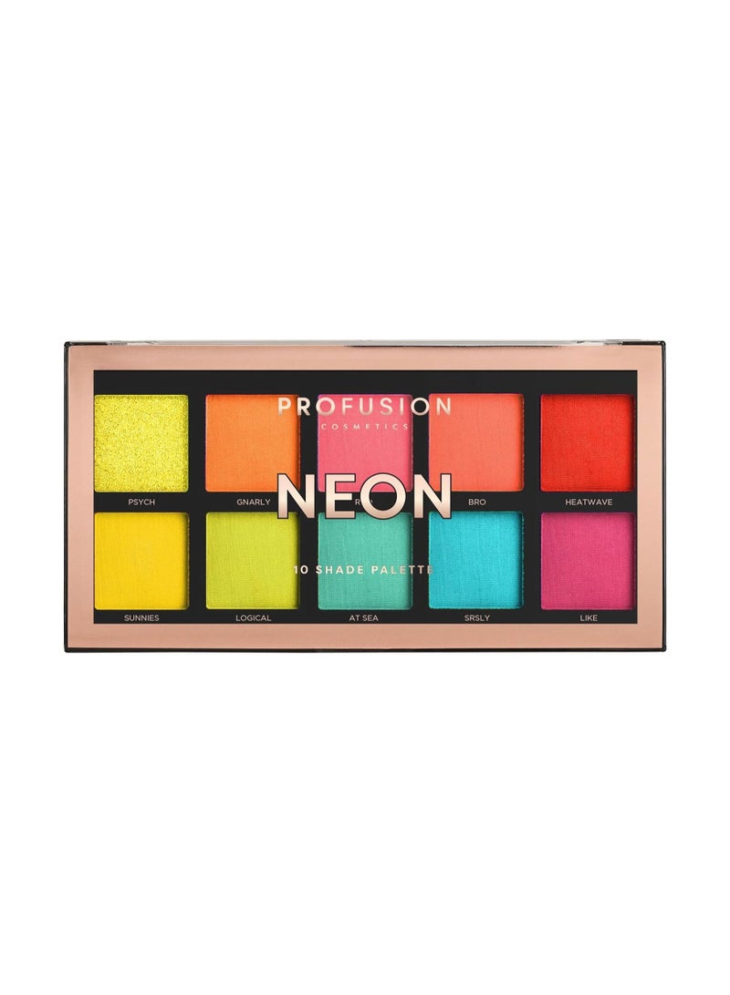 profusion Cosmetics Neon 10 Shade Palette Multicolour - Image 1