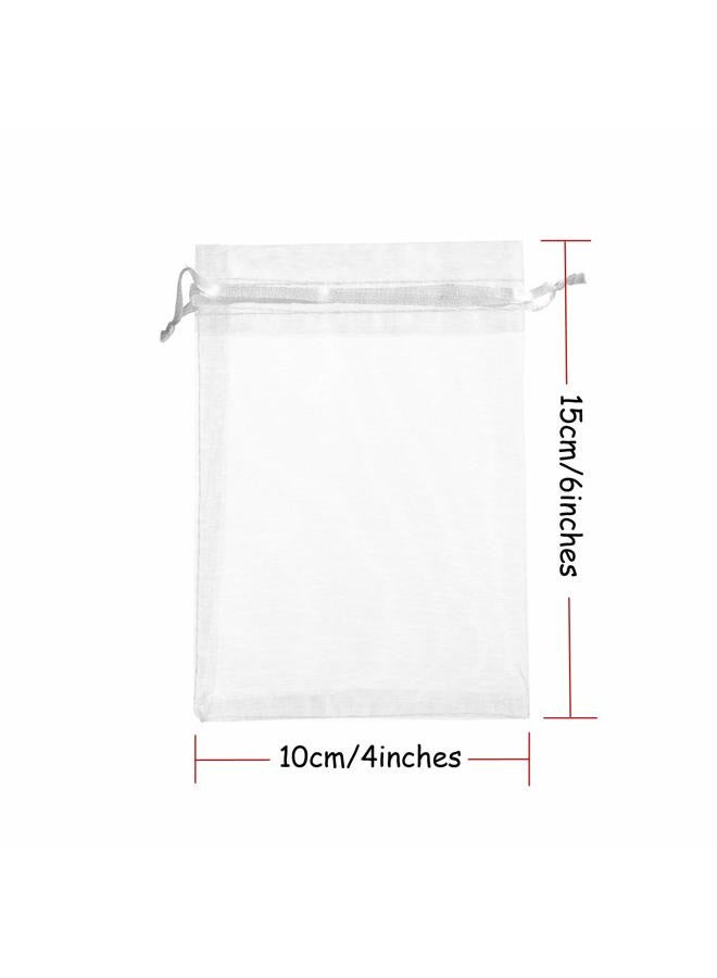 Volanic 100PCS 4X6 Inch Sheer Organza Bags with Drawstring for Candy Jewelry Party Wedding Favor Gift - Image 4