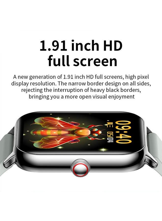 Kumi KU6 Smart Sports Watch AMOLED Display Heart Rate Detection 100 Motion Detection Aid Support ChatGPT Waterproof Watch Sleep Heart Rate Detection Compatible with Android iOS Sliver  - Image 3