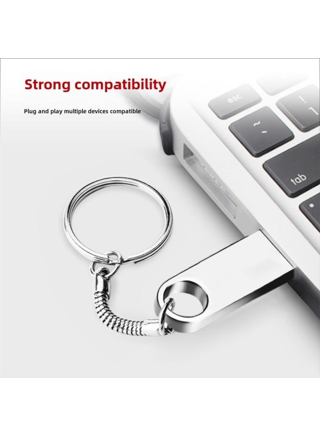 U Disk LOGO Brand Lettering Metal Waterproof U Disk Enterprise Gift U Disk Usb 3.0u Disk Car Music-Color:Black-USB2.0-Capacity:64GB - Image 3