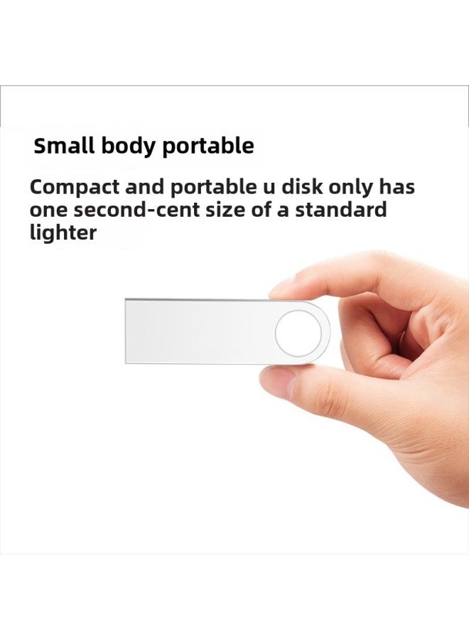 U Disk LOGO Brand Lettering Metal Waterproof U Disk Enterprise Gift U Disk Usb 3.0u Disk Car Music-Color:Black-USB2.0-Capacity:64GB - Image 4