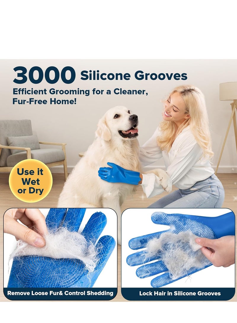 GUDOO طقم العناية بالحيوانات الأليفة 6 قطع: قفازات غسيل الكلاب، فرشاة استحمام الكلاب، فرشاة أسنان إصبعية للكلاب، قفازات استحمام الكلاب، فرشاة شامبو للحيوانات الأليفة، قفازات العناية بالحيوانات الأليفة، مستلزمات استحمام القطط، مستلزمات استحمام الكلاب. - Image 4