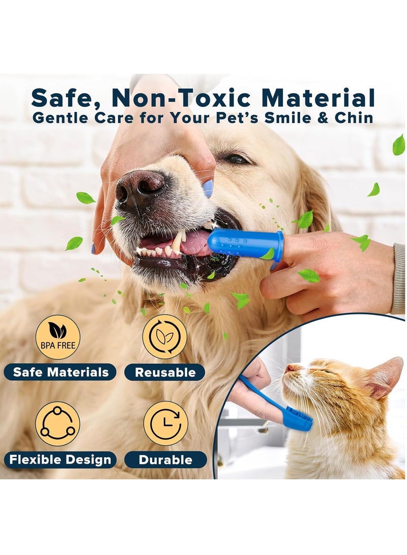 GUDOO طقم العناية بالحيوانات الأليفة 6 قطع: قفازات غسيل الكلاب، فرشاة استحمام الكلاب، فرشاة أسنان إصبعية للكلاب، قفازات استحمام الكلاب، فرشاة شامبو للحيوانات الأليفة، قفازات العناية بالحيوانات الأليفة، مستلزمات استحمام القطط، مستلزمات استحمام الكلاب. - Image 5