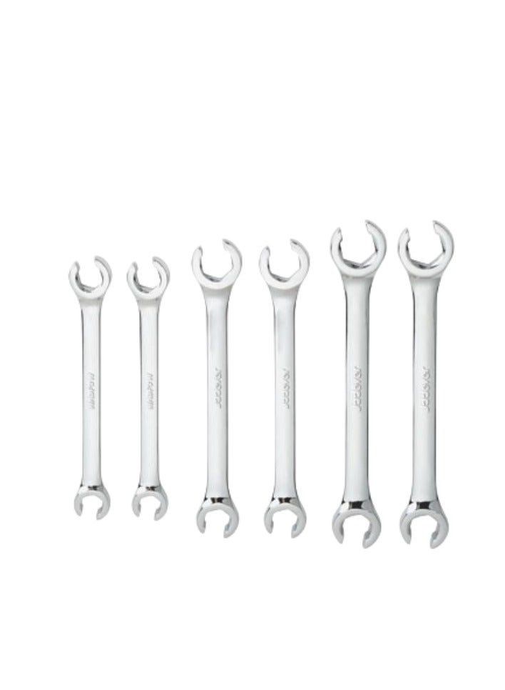 JADEVER 6 Pcs Flare nut open ring wrench set JDDS2406