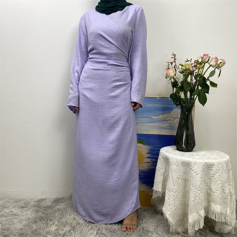 مونيكا فاشون فستان طويل أنيق بتصميم V-الرقبة من Monica Fashion - نمط كاجوال بسيط لموسم ربيع 2025 - Image 2
