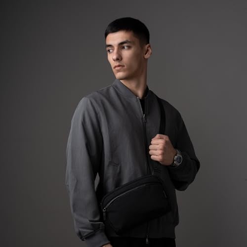 ALPAKA Flight Sling 2L- Small Sling Bag For Men Travel Lightweight,Portable, Packable, with Quick Release Shoulder Strap - Integrated Key Leash - WeatherProof,Black Axoflux 400 - Image 3
