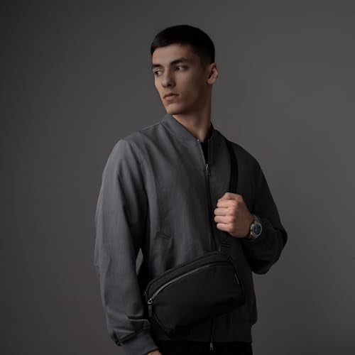 ALPAKA Flight Sling 2L- Small Sling Bag For Men Travel Lightweight,Portable, Packable, with Quick Release Shoulder Strap - Integrated Key Leash - WeatherProof,Black Axoflux 400 - Image 2
