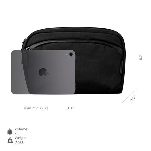 ALPAKA Flight Sling 2L- Small Sling Bag For Men Travel Lightweight,Portable, Packable, with Quick Release Shoulder Strap - Integrated Key Leash - WeatherProof,Black Axoflux 400 - Image 5