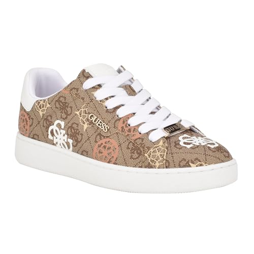 Guess Women's RENZY Sneaker, Medium Natural/Beige Logo 101, 8 - Image 1