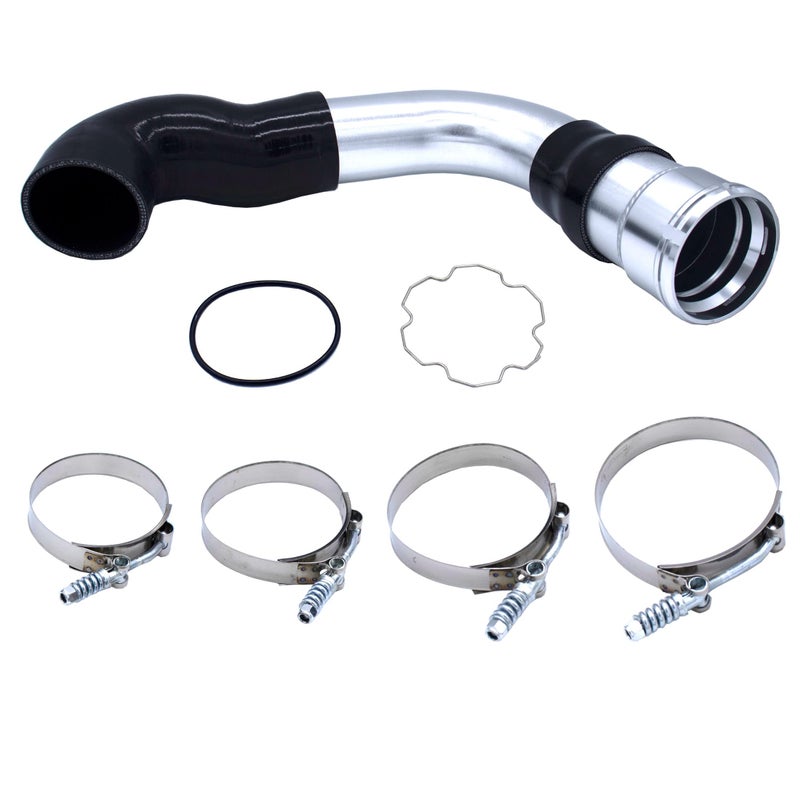 MOCW 35 Cold Side Intercooler Pipe Kit Boot Upgrade Kit Compatible with 20112016 Ford 67L Powerstroke Diesel F250 F350 F450 Silver