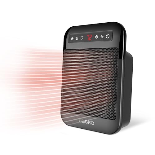 Lasko MyHeat Max Portable Ceramic Space Heater, Tip Over Switch, Overheat Protection, 2 Heat Settings, Adjustable Thermostat, Timer, for Indoor Use, Home, Office, 9 Inches, 1500W, Black, CD09101 - Image 1