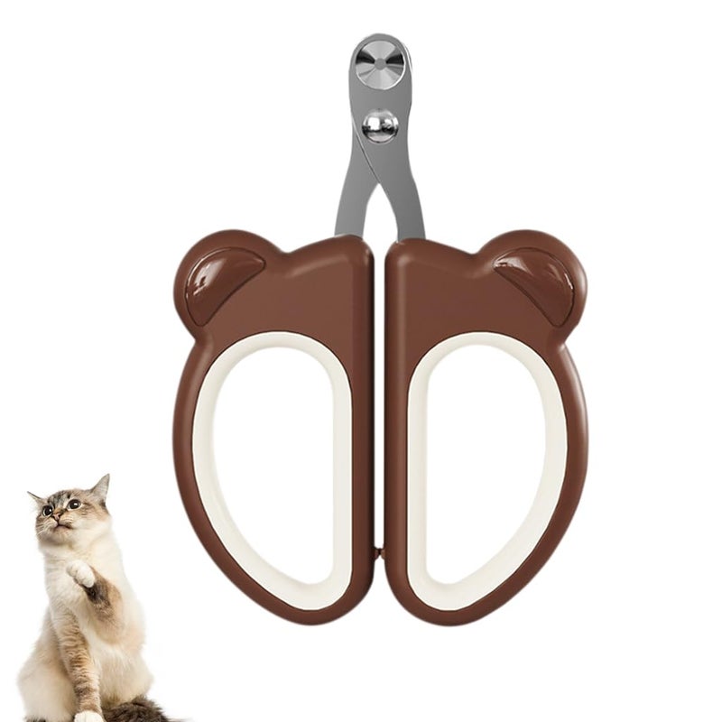 Qpets® مقص أظافر القطط ® للقطط الفارسية، مقص أظافر بتصميم دب لطيف، مقص أظافر قطط من الفولاذ المقاوم للصدأ مع مقبض PP، مقص أظافر للحيوانات الأليفة الصغيرة - Image 1