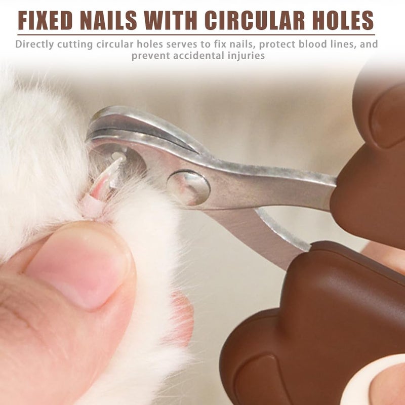 Qpets® مقص أظافر القطط ® للقطط الفارسية، مقص أظافر بتصميم دب لطيف، مقص أظافر قطط من الفولاذ المقاوم للصدأ مع مقبض PP، مقص أظافر للحيوانات الأليفة الصغيرة - Image 4