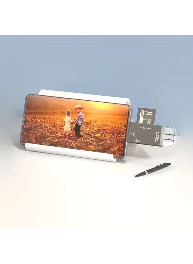 Black 6 in 1 USB C OTG Card Reader for SD TF Memory Card Photo Sharing Movie Watching - Image 4