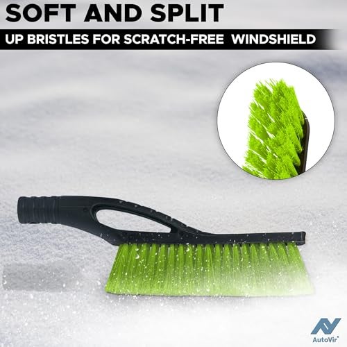 Autovir 27" Snow Brush and Ice Scrapers for Car Windshield (1 Pack), Window Ice and Snow Scraper with Ergonomic Foam Grip, Snow Windshield Scraper with Aluminum Body, Winter Car Accessories (Green) - Image 3