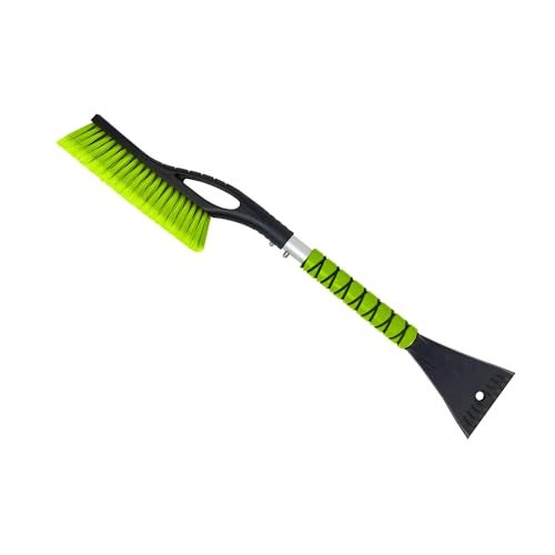 Autovir 27" Snow Brush and Ice Scrapers for Car Windshield (1 Pack), Window Ice and Snow Scraper with Ergonomic Foam Grip, Snow Windshield Scraper with Aluminum Body, Winter Car Accessories (Green) - Image 1