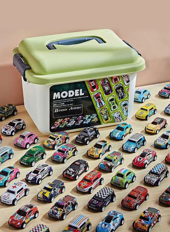 Pull Back Cars With Storage Box, 30 Pcs Race Car, Colorful Toy Car with Various Styles, Aluminum Alloy Material, Suitable for Boys and Girls of All Ages  - Image 1