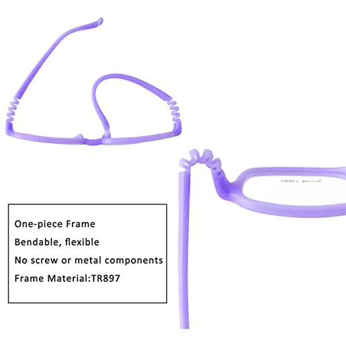 AQWANO Children Optical Glasses Frame TR90 Flexible Bendable One-piece Safe Eyeglasses Girls Boys Square - Image 2