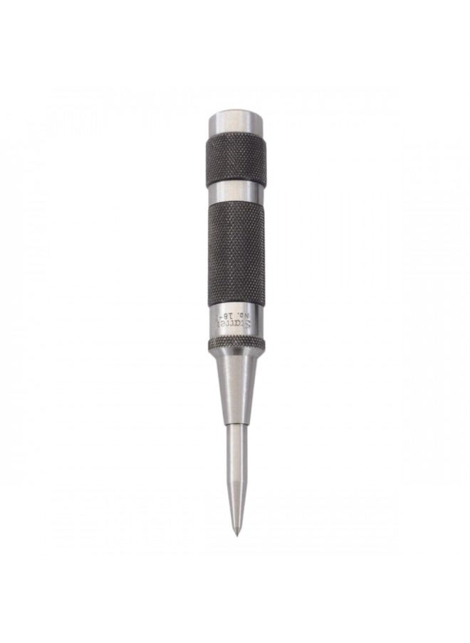 Starrett Starrett Steel Automatic Center Punch with Adjustable Stroke - 5-1/4" (130mm) Length, 11/16" (17mm) Punch Diameter, Lightweight, Knurled Steel Handle - 18C 