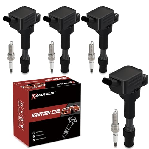 KacuYelin UF816 Ignition Coil Pack and Iridium Spark Plugs Set of 4 Compatible with Hyundai Elantra Kona Sonata Kia Soul Forte Forte5 Optima 2016-2022 2.0L Replaces#27300-2E601 49137 GN10877 - Image 1