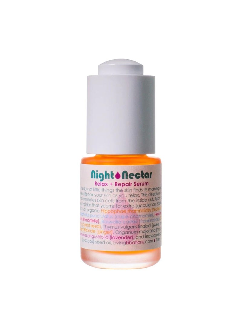 Living Libations LIVING LIBATIONS  Organic Night Nectar Facial Oil  Natural Wildcrafted Vegan Clean Beauty 05 fl oz  15 mL 