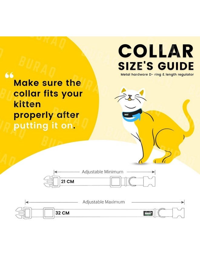 BURAQ Pets 2 Pcs Reflective Cat Collar For Indoor & Outdoor Use, Strong Breakaway Cat Belt, Adjustable & Durable, Accessories For Cats - Color May Vary (Pack Of 2) - Image 3