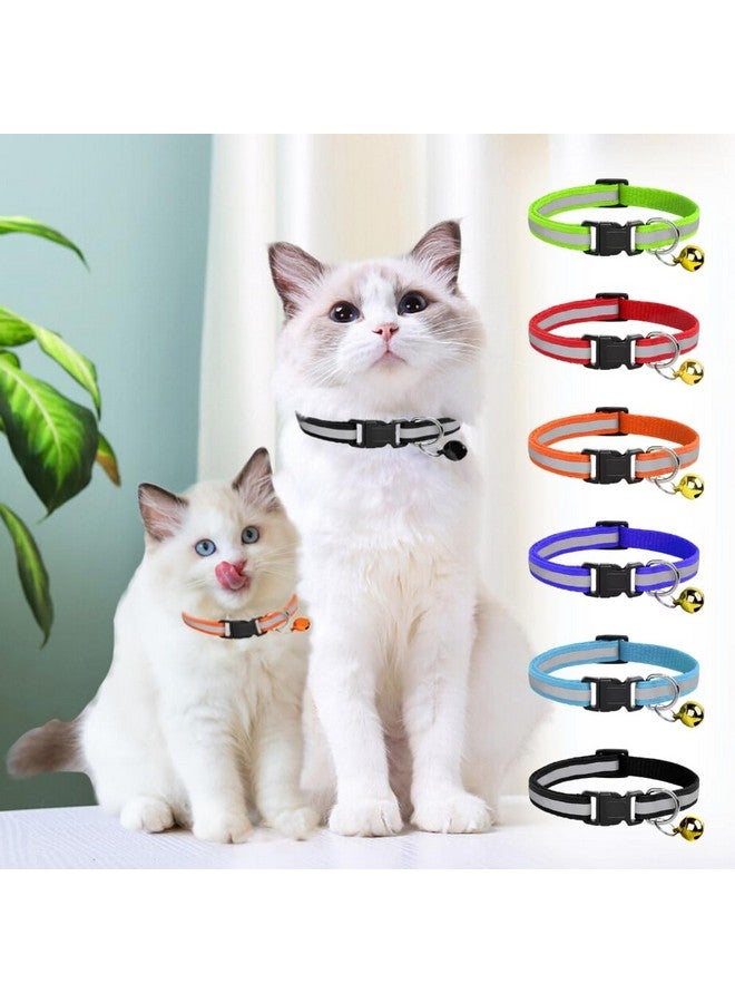 BURAQ Pets 2 Pcs Reflective Cat Collar For Indoor & Outdoor Use, Strong Breakaway Cat Belt, Adjustable & Durable, Accessories For Cats - Color May Vary (Pack Of 2) - Image 1