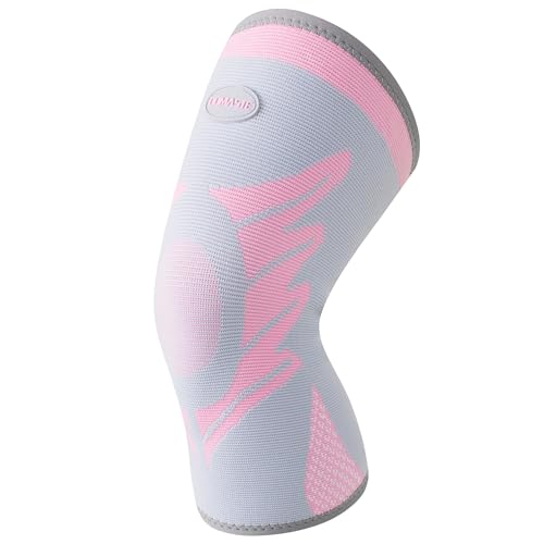 Domaste Sports Slim Knee Braces for Women - No-Slip Knee Compression Sleeve for Dance, Yoga, Knee Support for Knee Pain, Joint Pain Relief(Crystal Rose, L, Pack of 1) - Image 1
