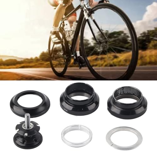 VGEBY Headset, Bike Bearing Headset Solid Aluminum Alloy Tapered Stack Headset Head Tube Straight Steerer Fork Bearing(Black) 1 1/8 Headset Threadless 1 1/8 Headset Threadless - Image 3