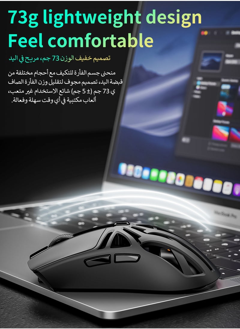 ARCHAEOPTERYX Wireless Mouse, gaming mouse,Upgraded 2.4GHz Ergonomic Optical Mouse, 10000 DPI Max, 6DPI Adjustable, 6 Buttons, Wireless Mouse for Laptop, PC, Chromebook, Notebook, 10M Wireless Connection Mouse | Black  - Image 5