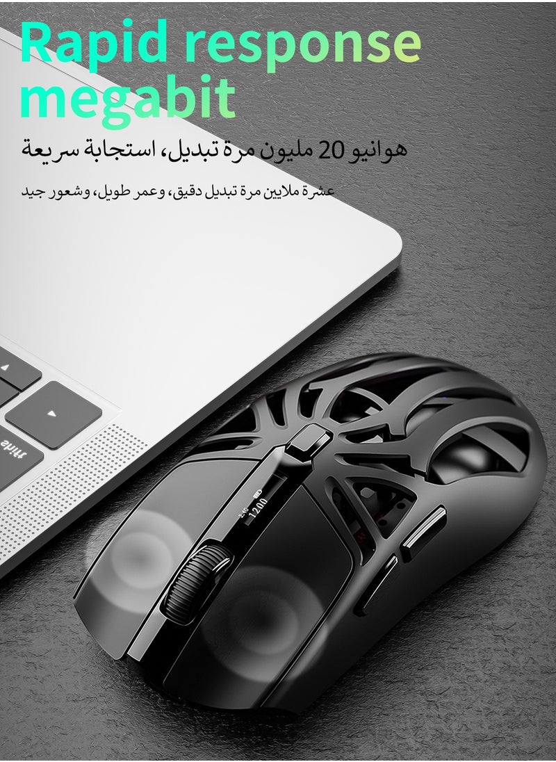ARCHAEOPTERYX Wireless Mouse, gaming mouse,Upgraded 2.4GHz Ergonomic Optical Mouse, 10000 DPI Max, 6DPI Adjustable, 6 Buttons, Wireless Mouse for Laptop, PC, Chromebook, Notebook, 10M Wireless Connection Mouse | Black  - Image 3