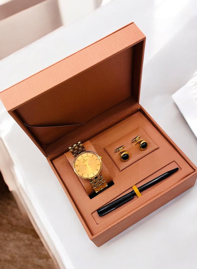Timeless Elegance Islamic Men's Watch, Pen & Cufflink Set The Ultimate Eid & Ramadan Gift